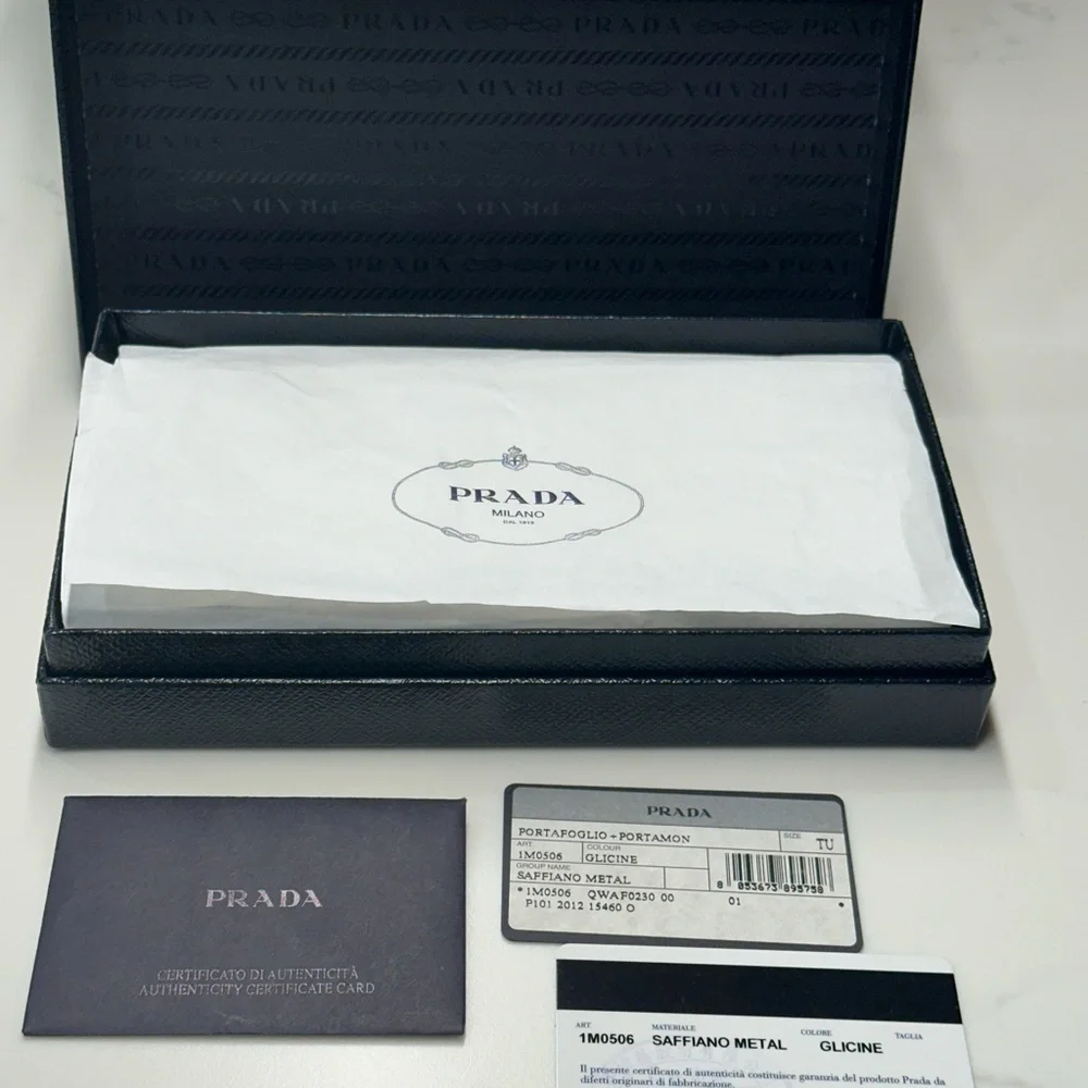 Prada Saffiano Continental Wallet in Lilac Full Inclusion EUC